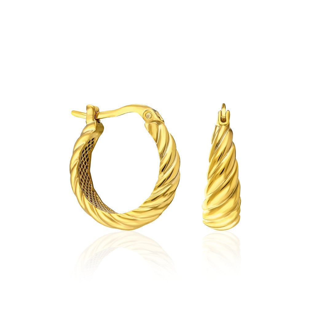 Twisted Hoop Earrings - 925 Silver