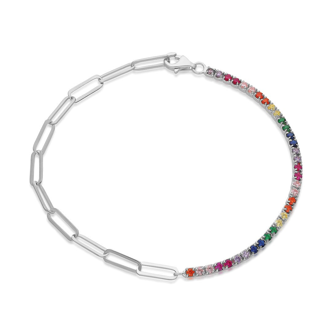 Colorful Waterways Chain Bracelet - 925 SILVER