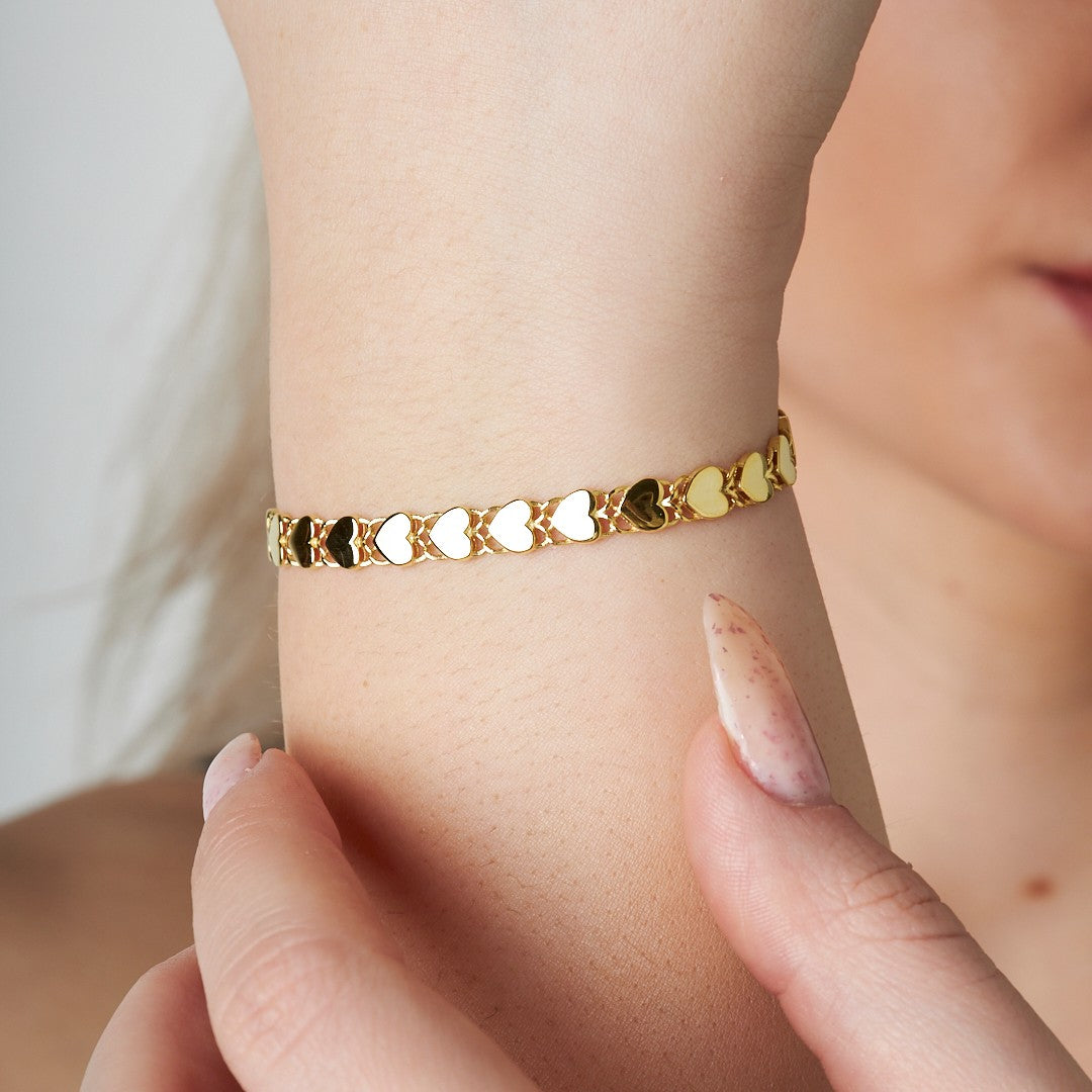 Heart-Shaped Bracelet - 925 Silver