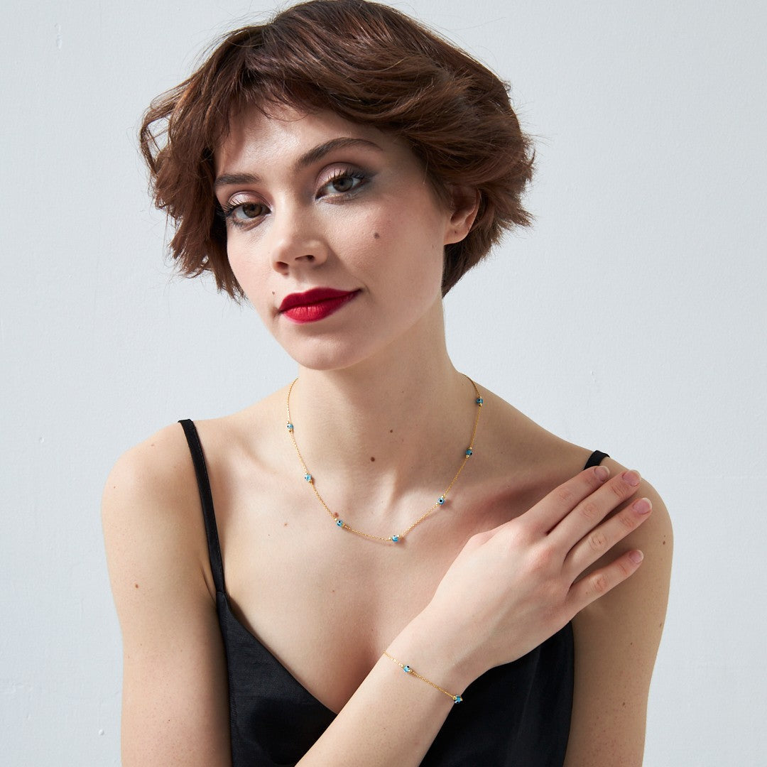 DORIKA BLAUE AUGE SET | 925 SILBER