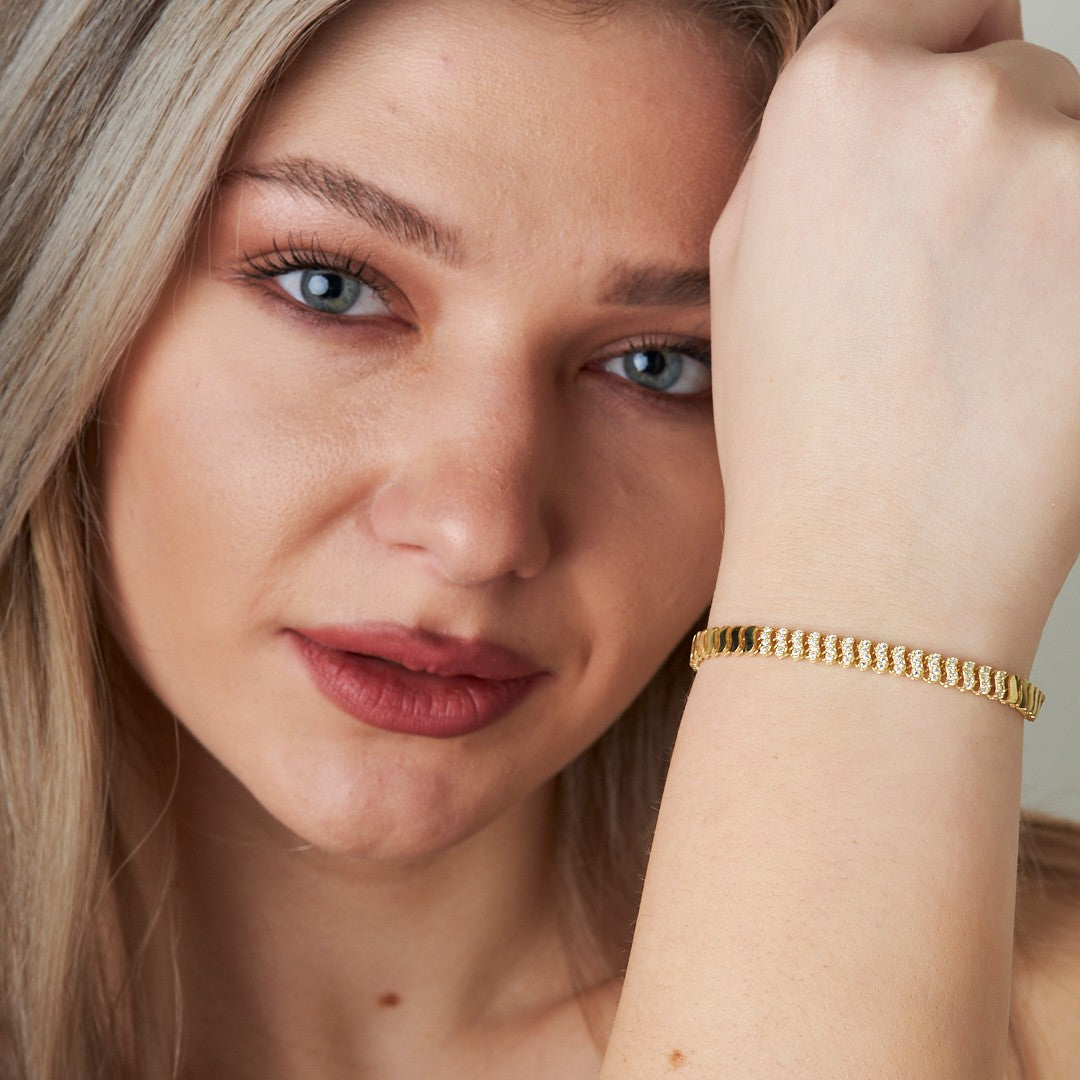 Water Wave Stone Bracelet - 925 SILVER