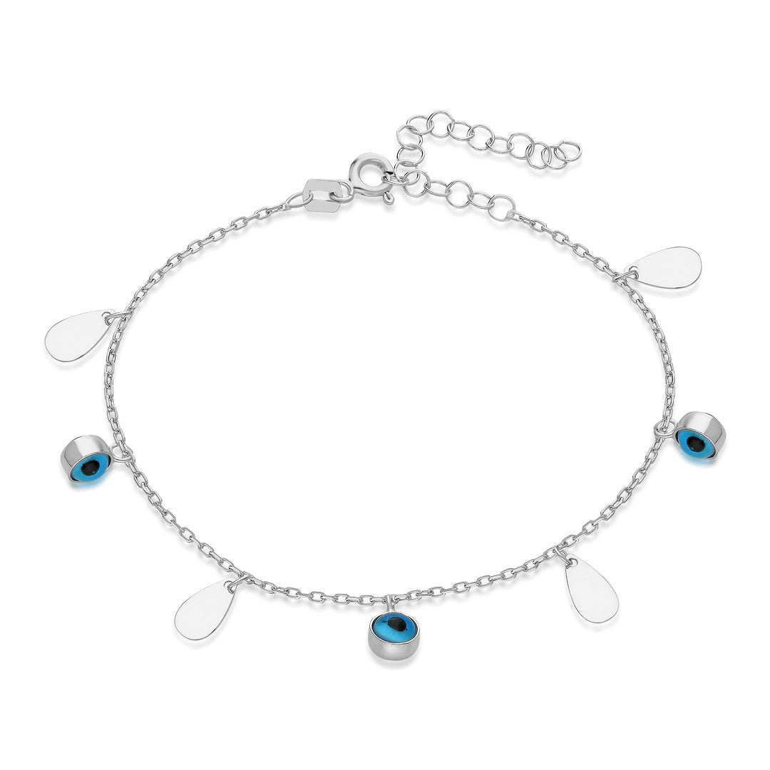 Evil Eye Drop Bracelet - 925 SILVER