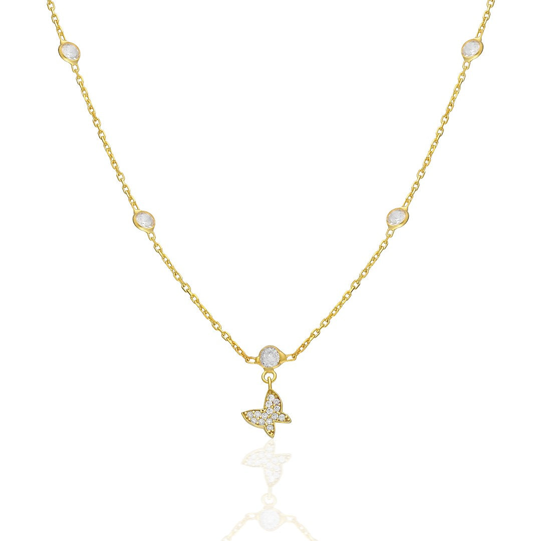 Tiny Butterfly Necklace - 925 SILVER