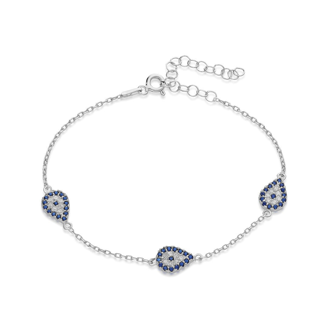 Evil Eye Drop Bracelet - 925 SILVER
