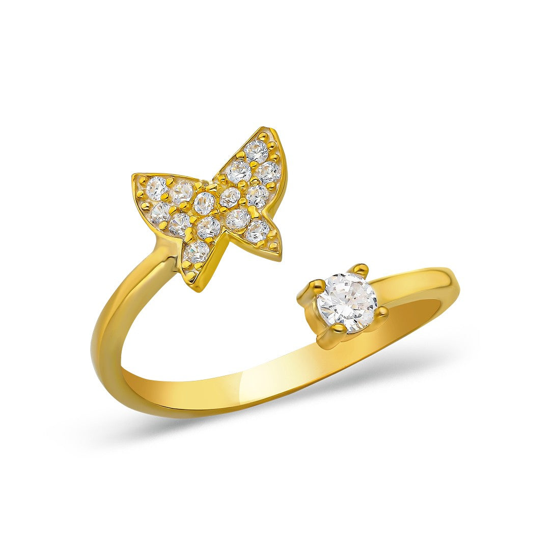 Butterfly Solitaire Ring - 925 SILVER
