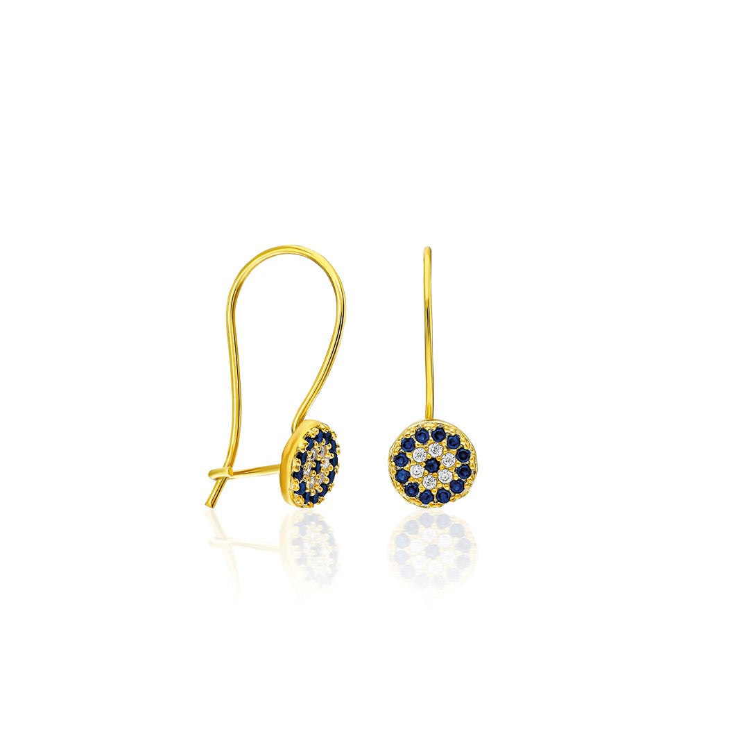 Hooked Evil Eye Earring - 925 SILVER