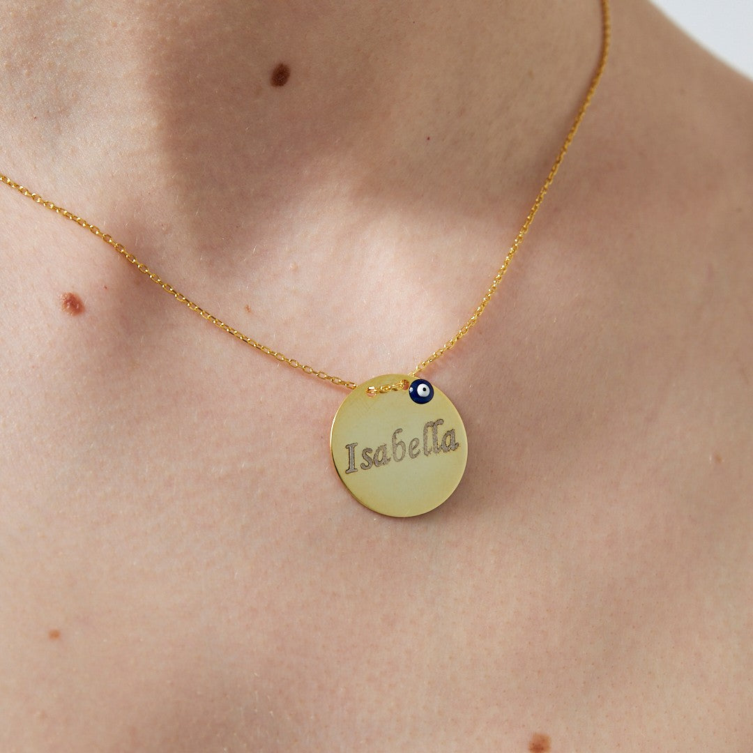 PLATTEN NAMENS SET MIT NAZAR | 925 SILBER