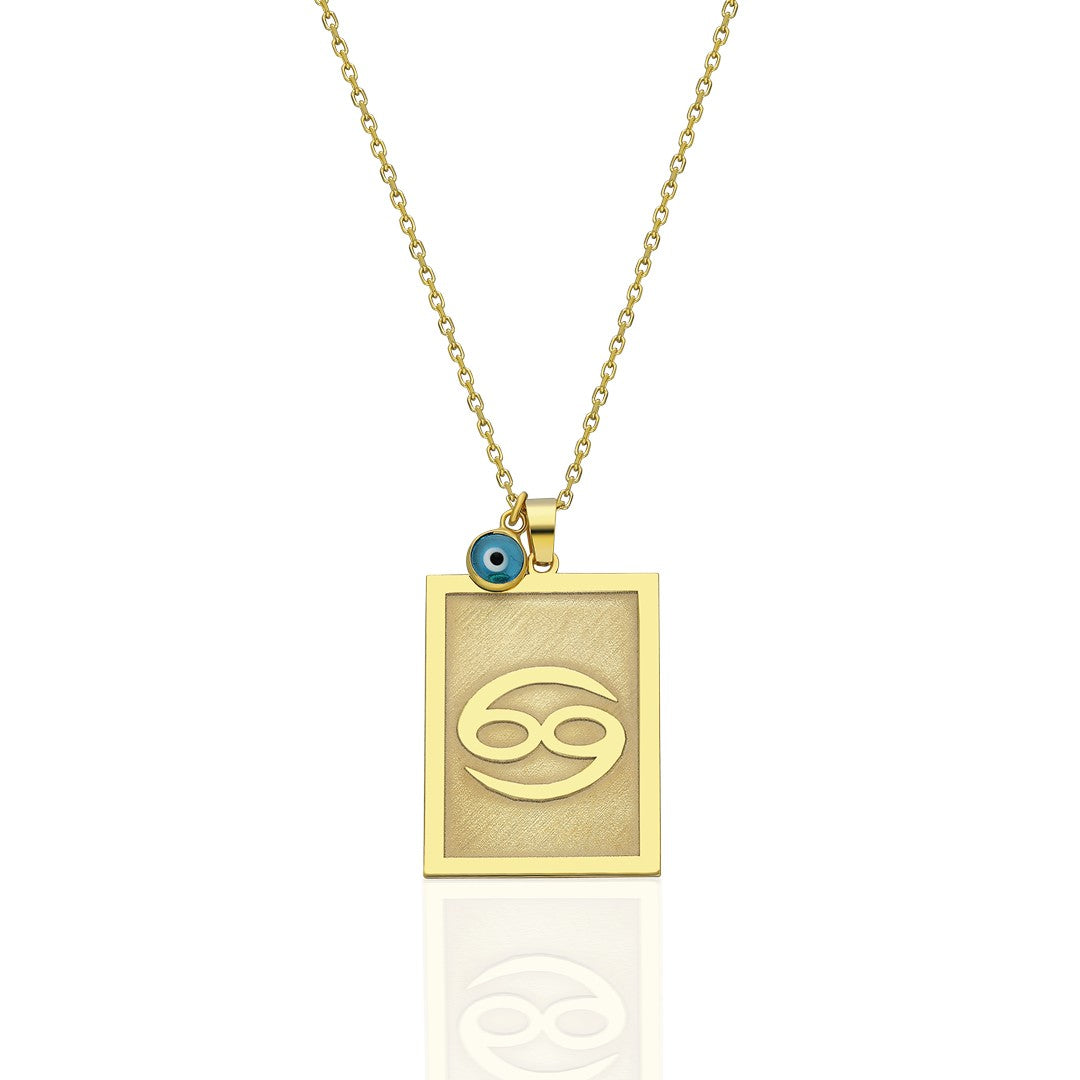 Evil Eye Cancer Zodiac Necklace - 925 SILVER