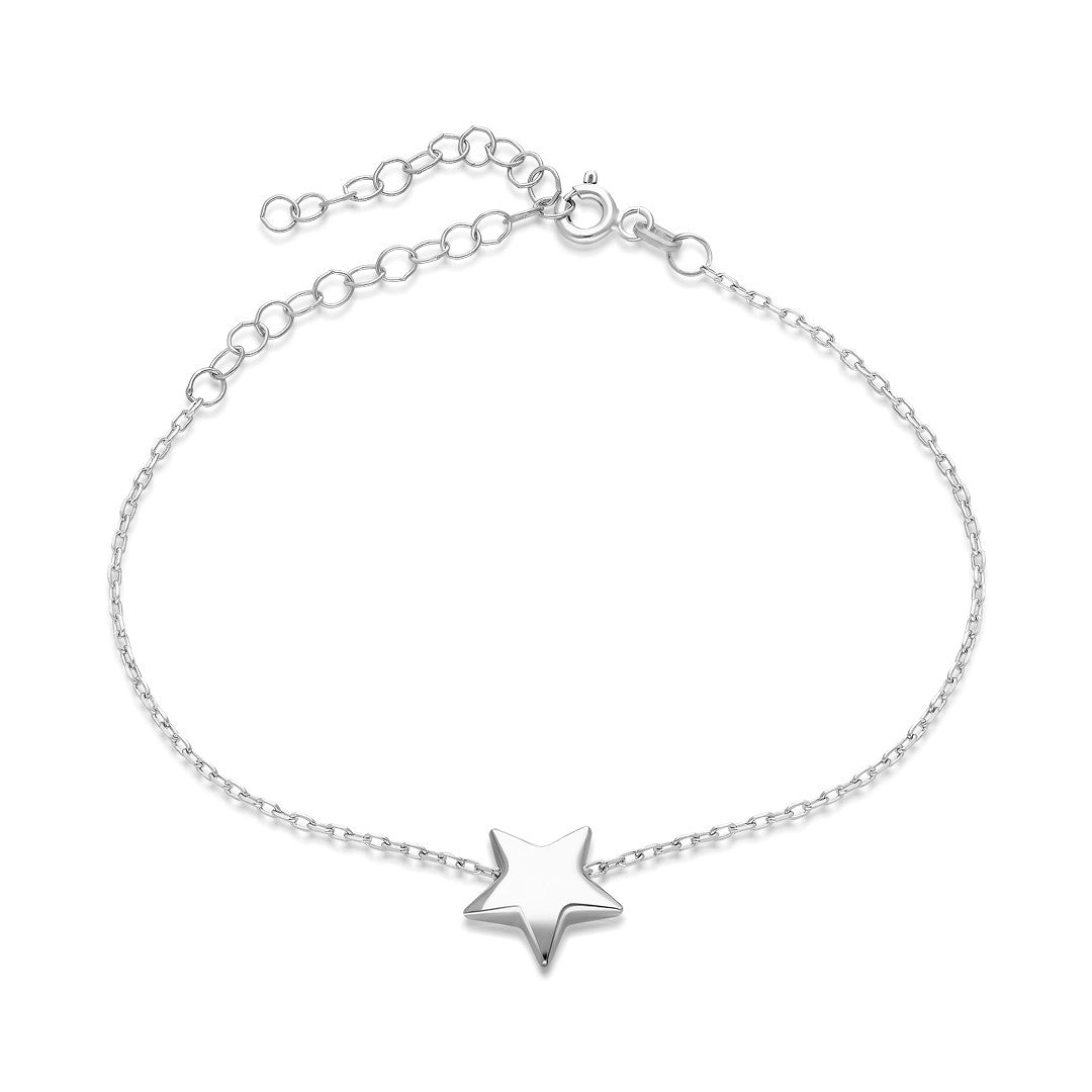 Star Figured Plain Bracelet - 925 SILVER