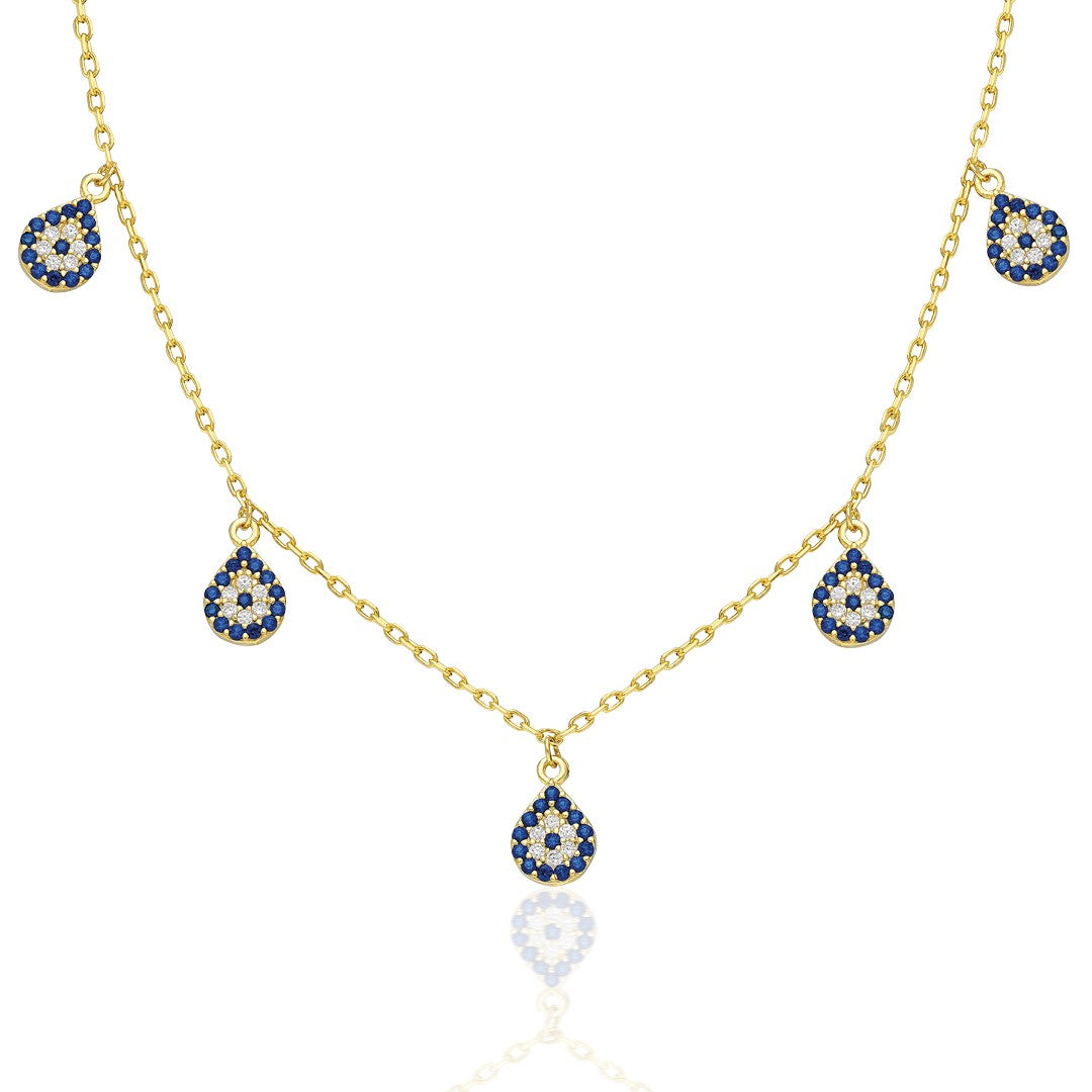 Five-Eye Evil Eye Necklace - 925 SILVER