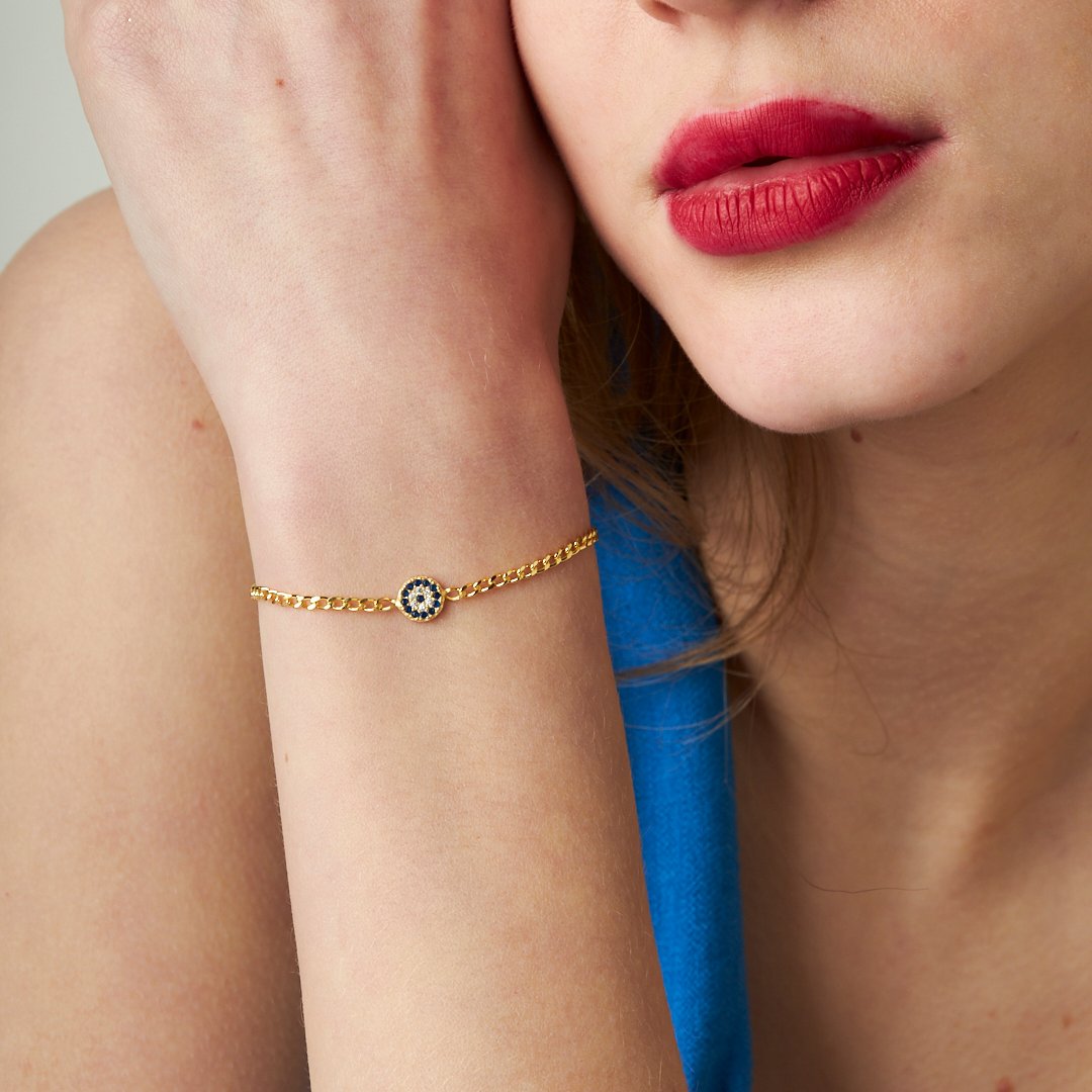 Single Eye Chain Bracelet - 925 SILVER