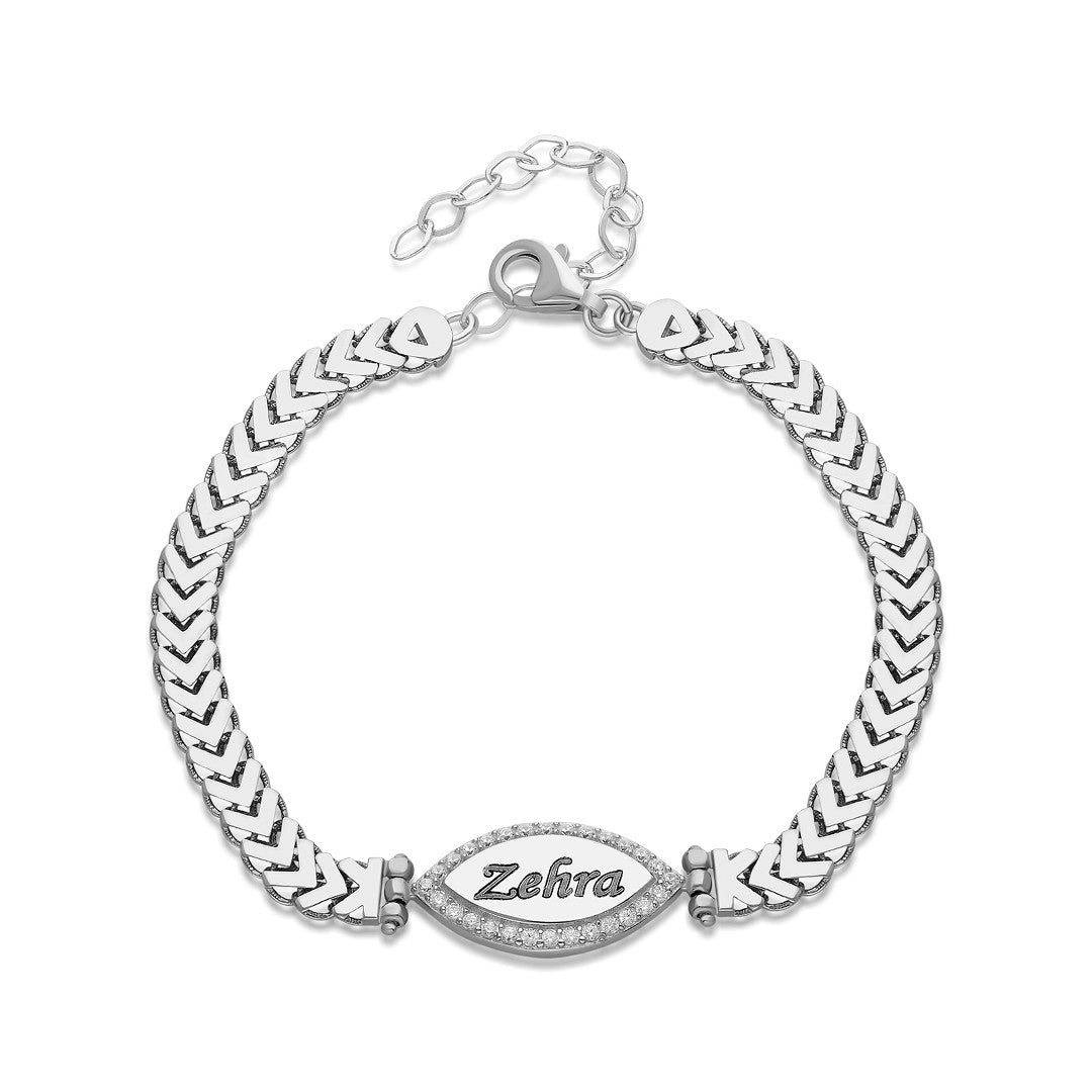 Stone Studded Chain Bracelet - 925 SILVER