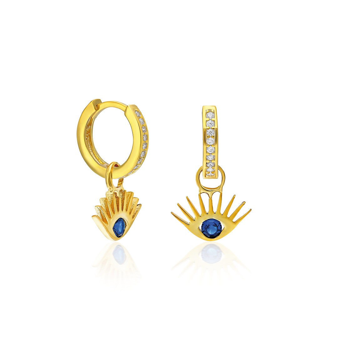 Blue Eyed Earrings - 925 Silver