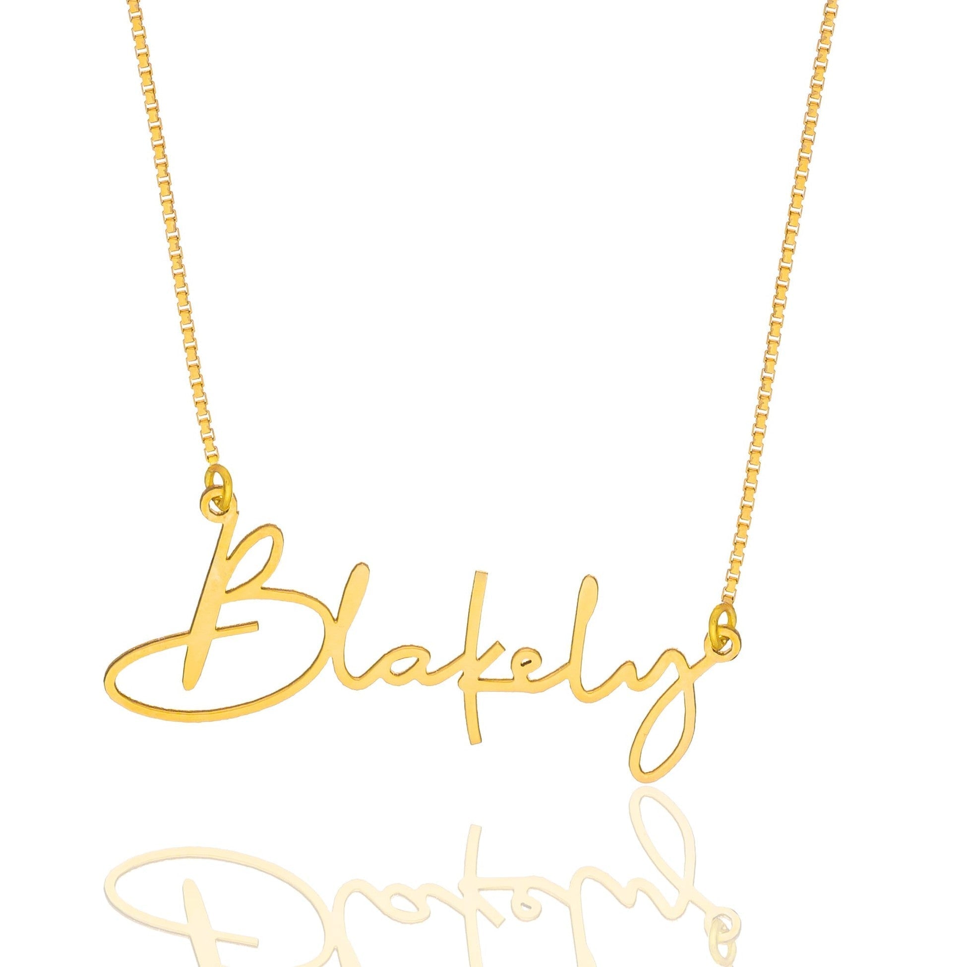 Signed Horizontal Name Necklace - 925 Silver
