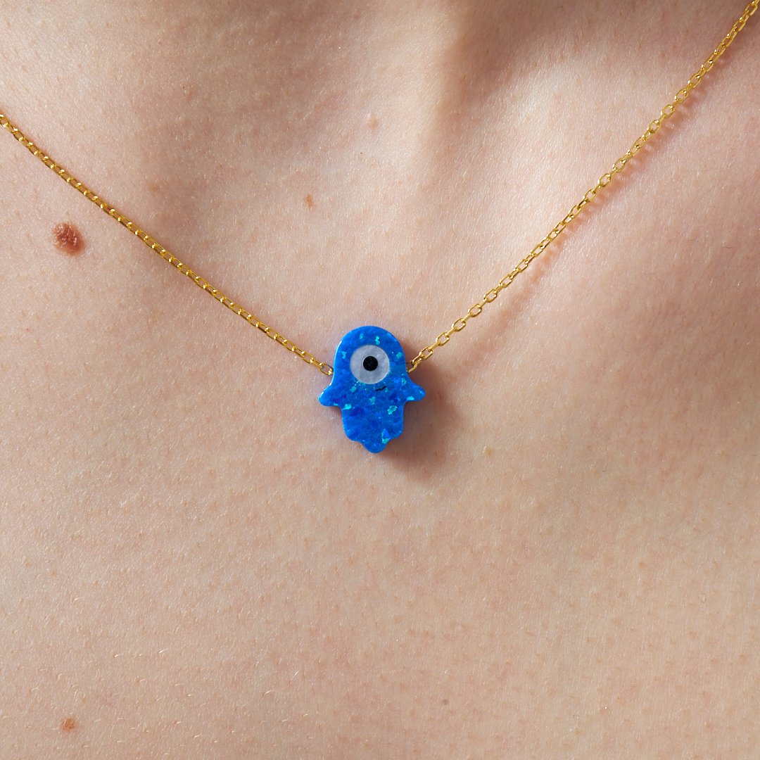 Original Fatima Hand Set with Opal Stone - 925 SILVER