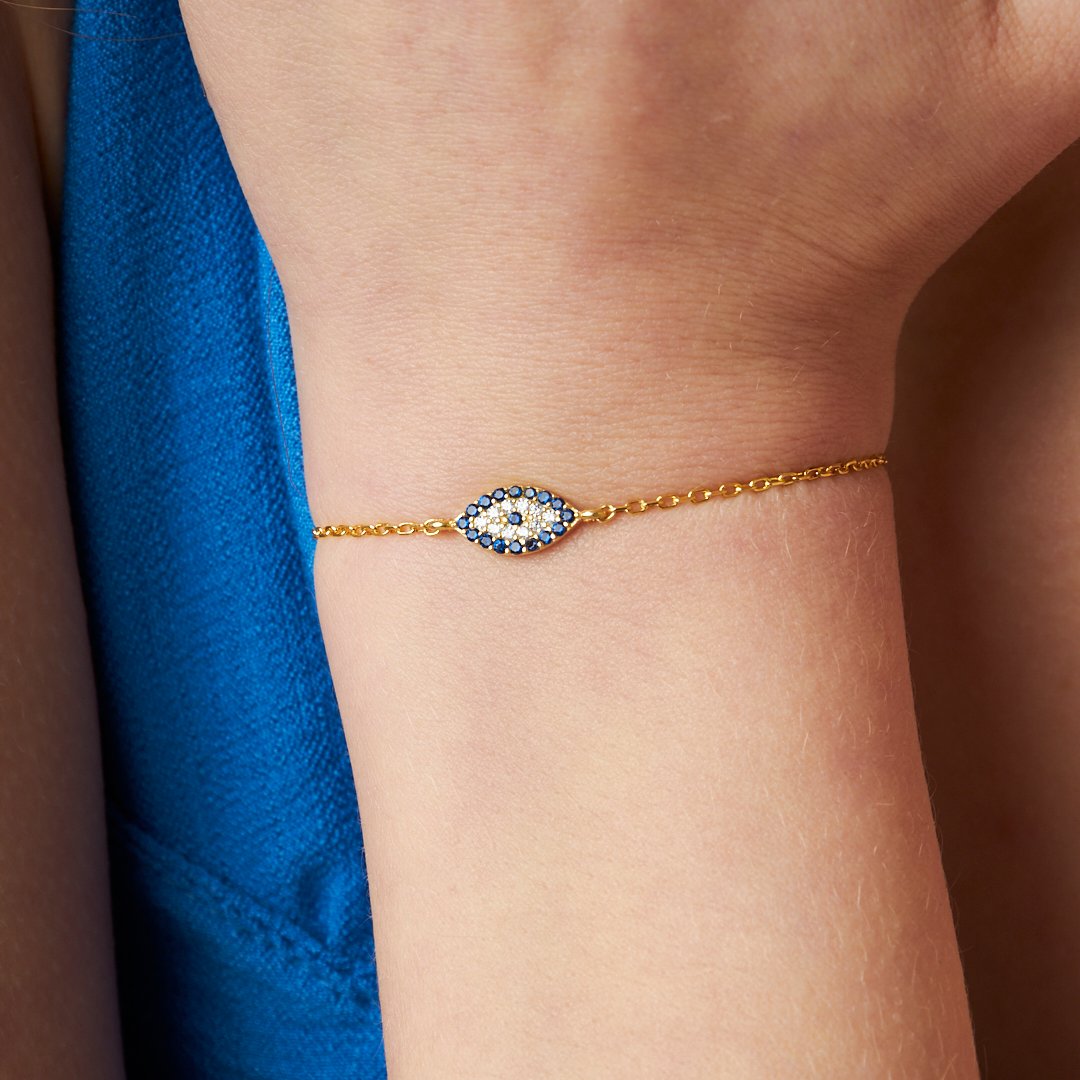 Zircon Stone Eye Bracelet - 925 SILVER