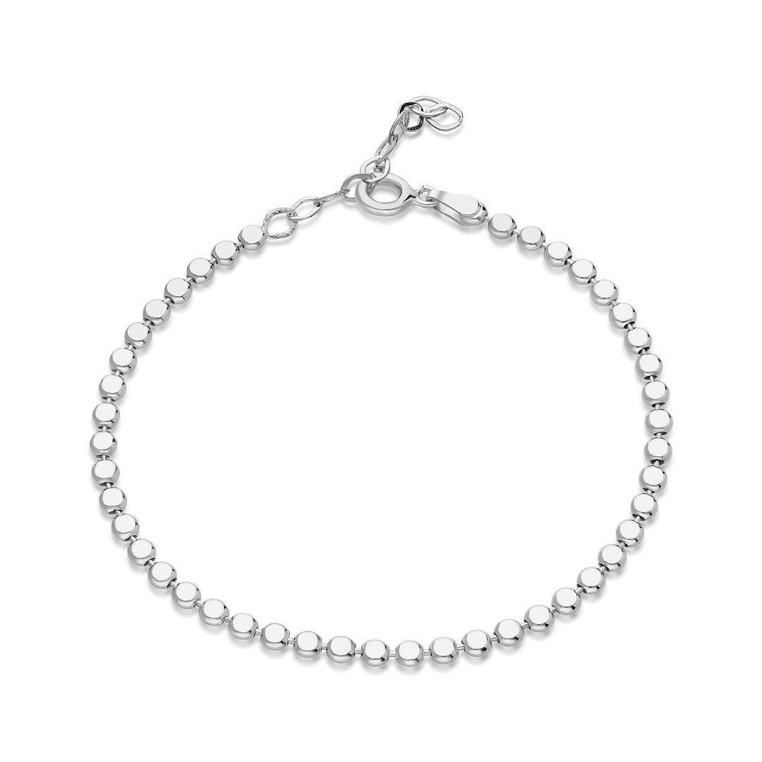 Beaded Ball Chain Bracelet - 925 SILVER
