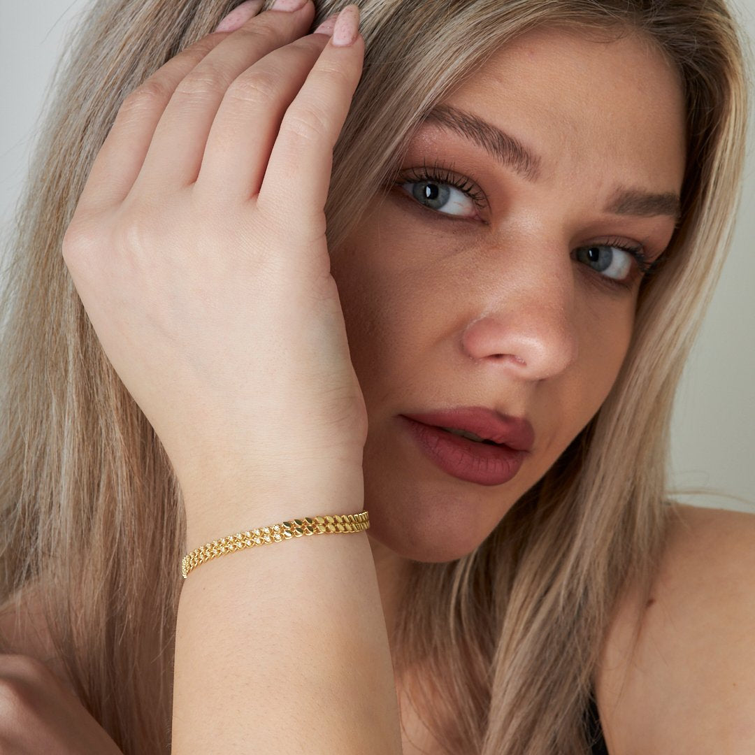 Modern Stone Sequin Bracelet - 925 SILVER