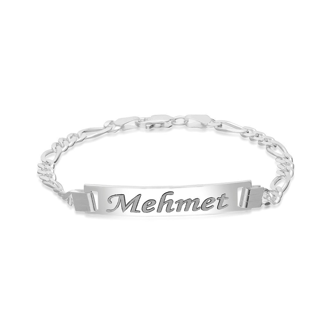 Name Bracelet with Plate - 925 SILVER
