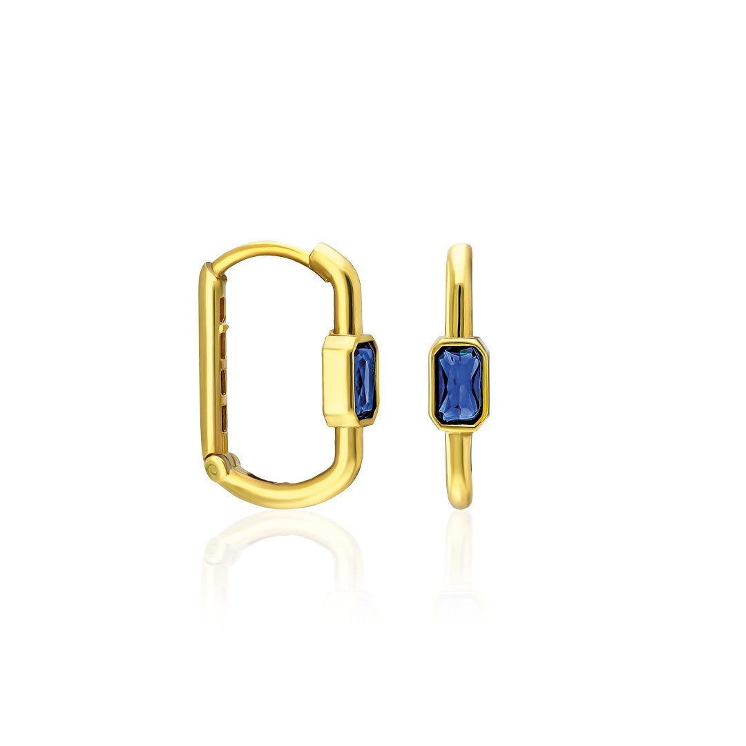 Bluestone Hook Model Earrings - 925 SILVER