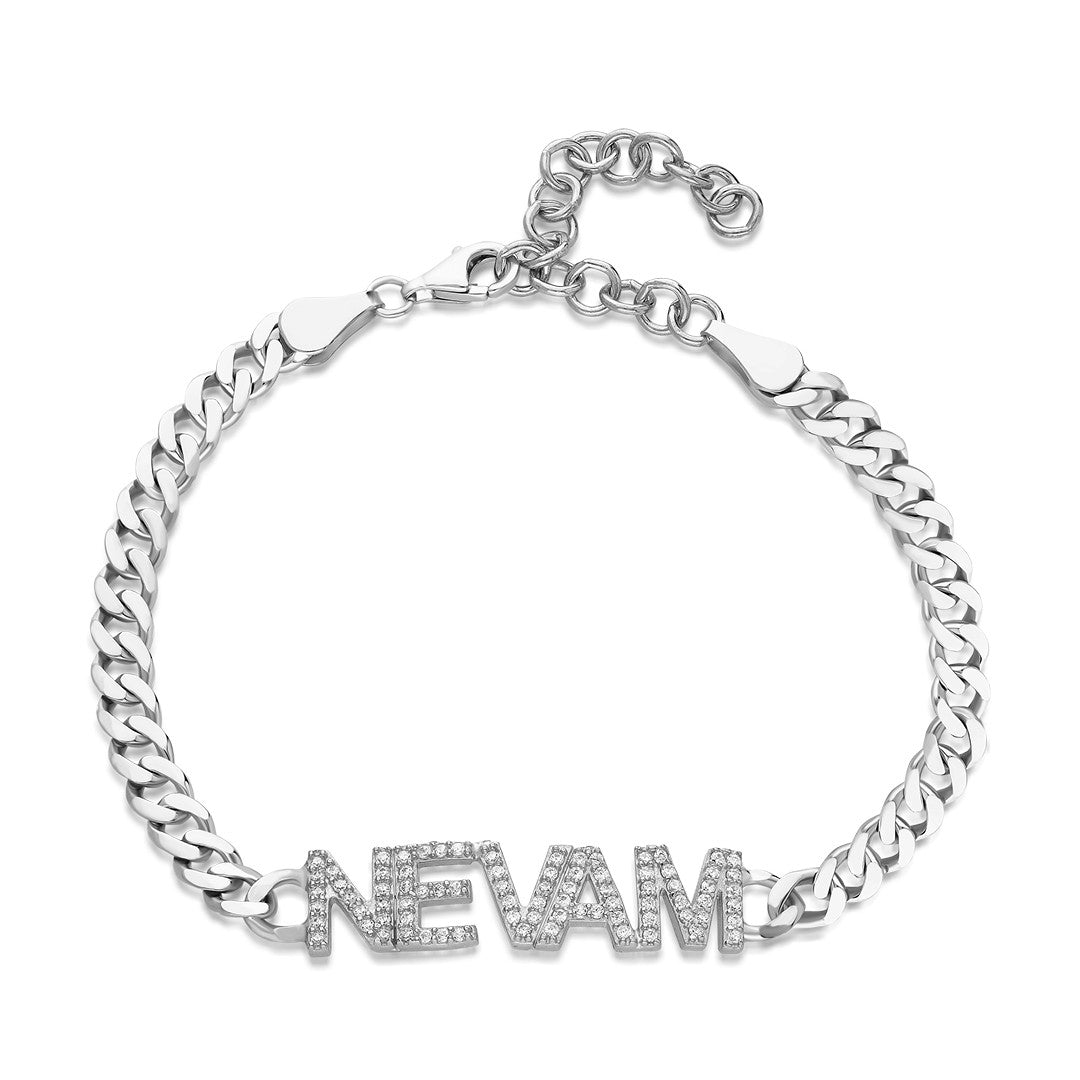 Cuban Chain Letter Bracelet - 925 SILVER
