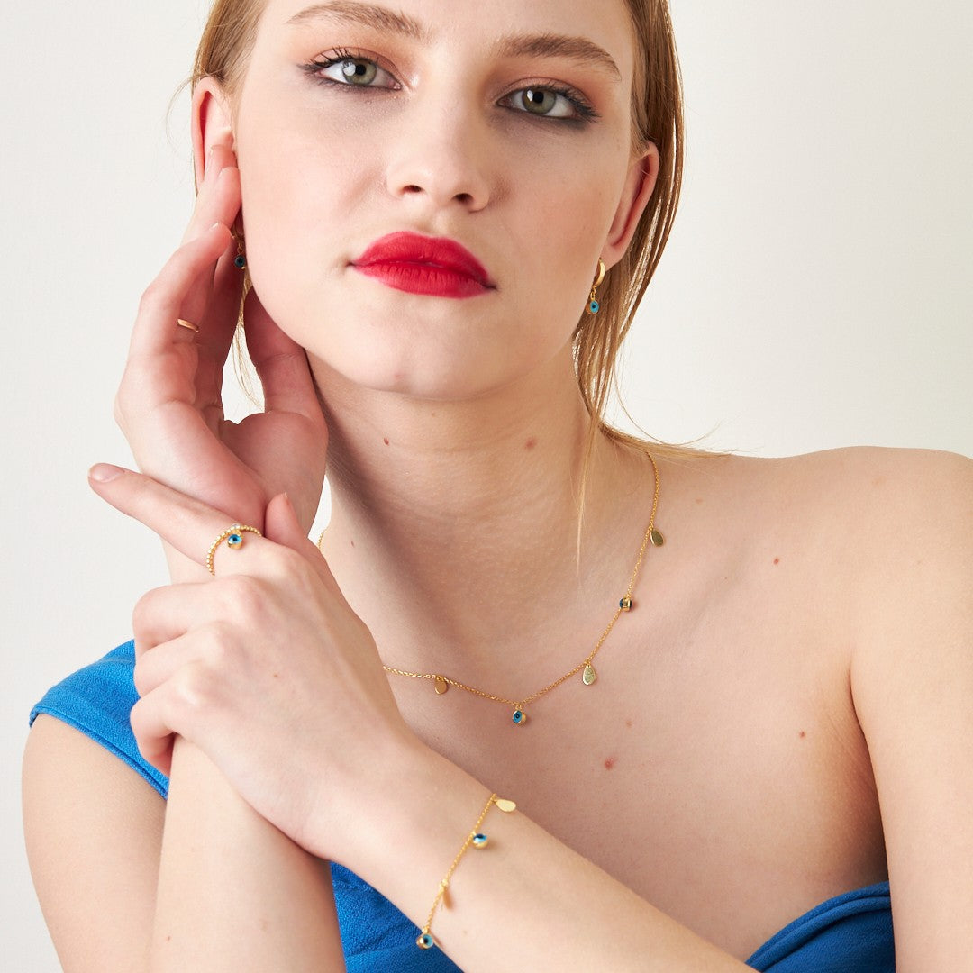 Four-Piece Evil Eye Bead Set - 925 SILVER