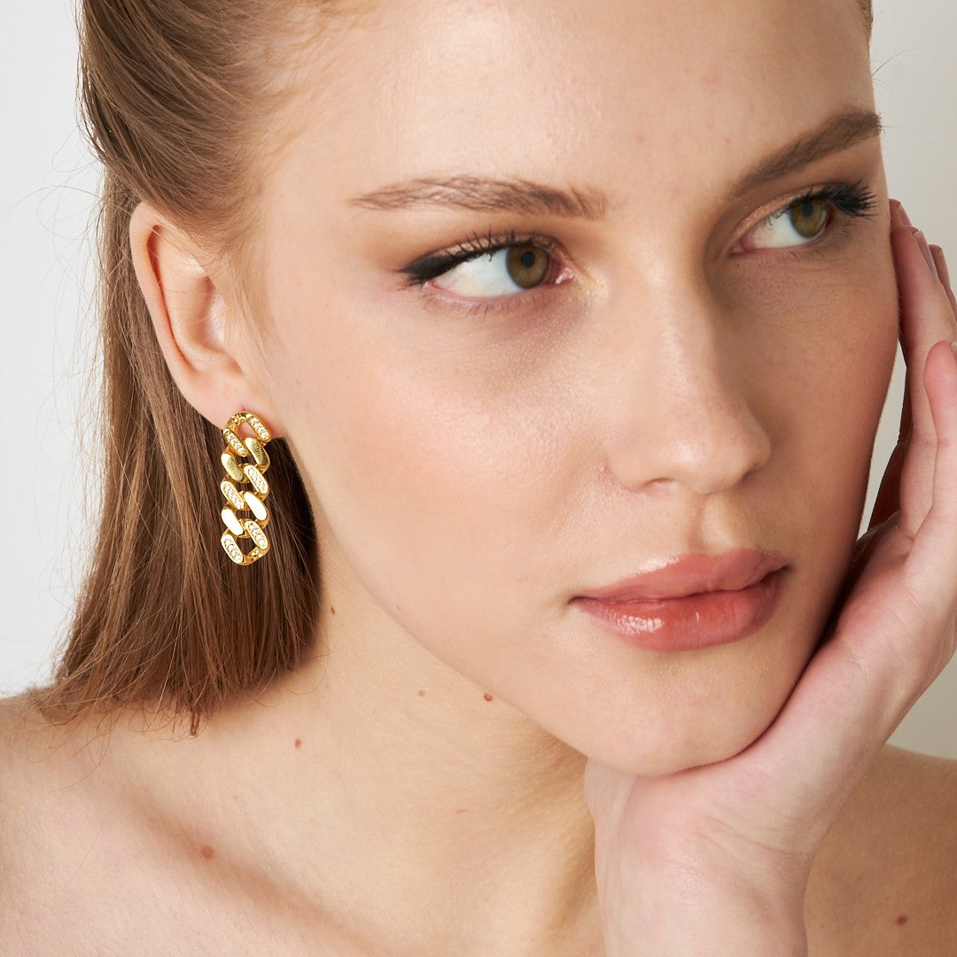 Zircon Stone Gourmet Earrings - 925 SILVER