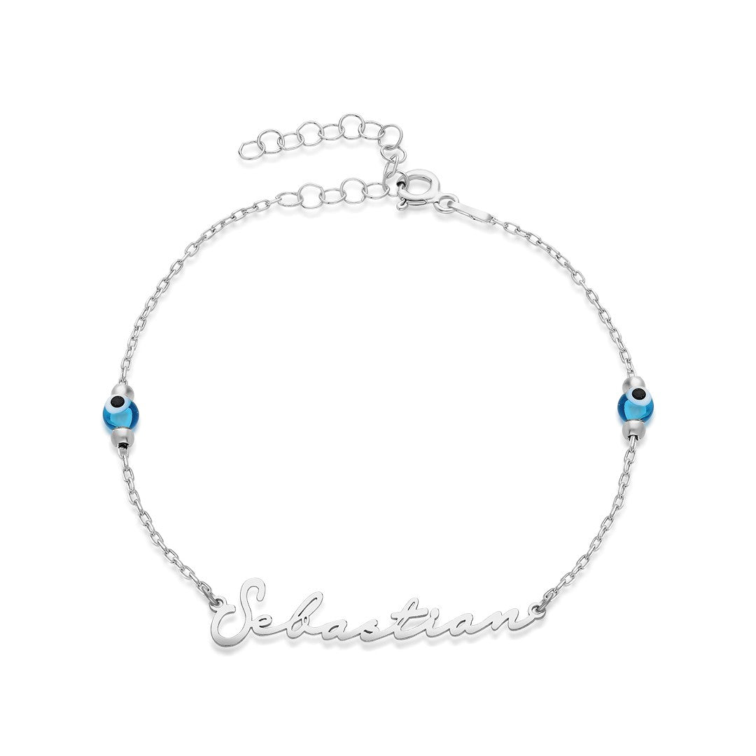 Evil Eye Name Bracelet - 925 Silver
