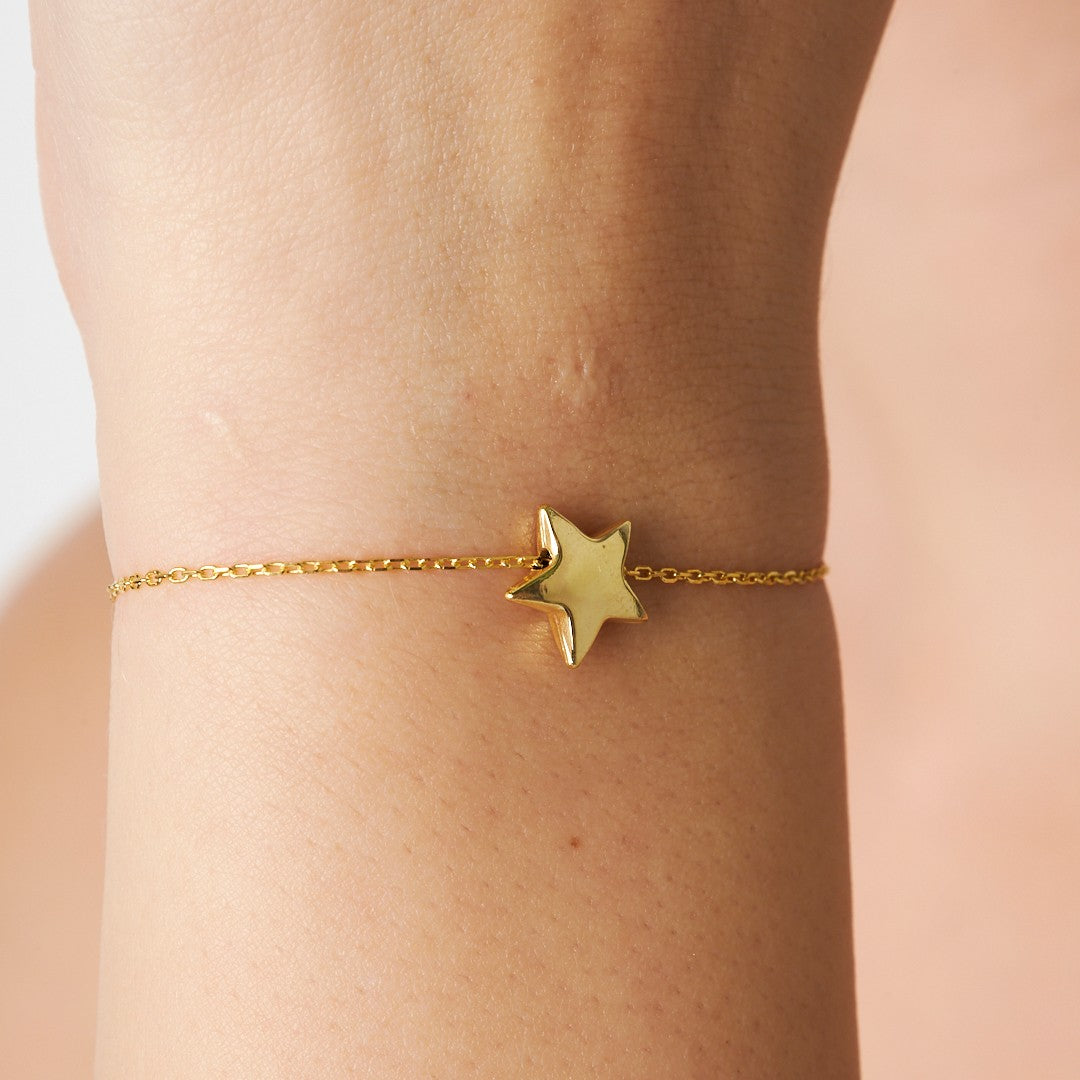 Star Figured Plain Bracelet - 925 SILVER