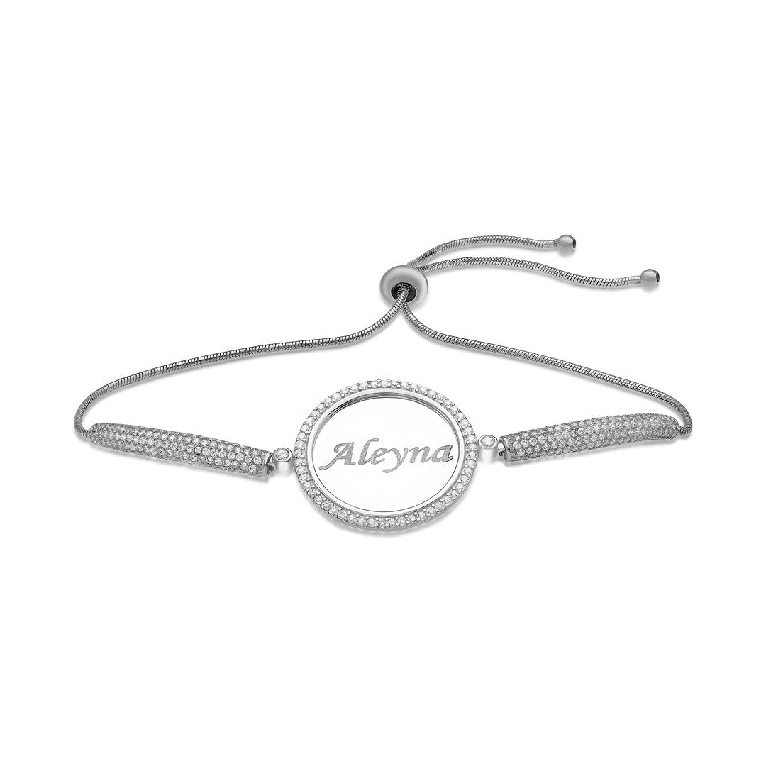 Elevator Bracelet with Name Plate - 925 Silver