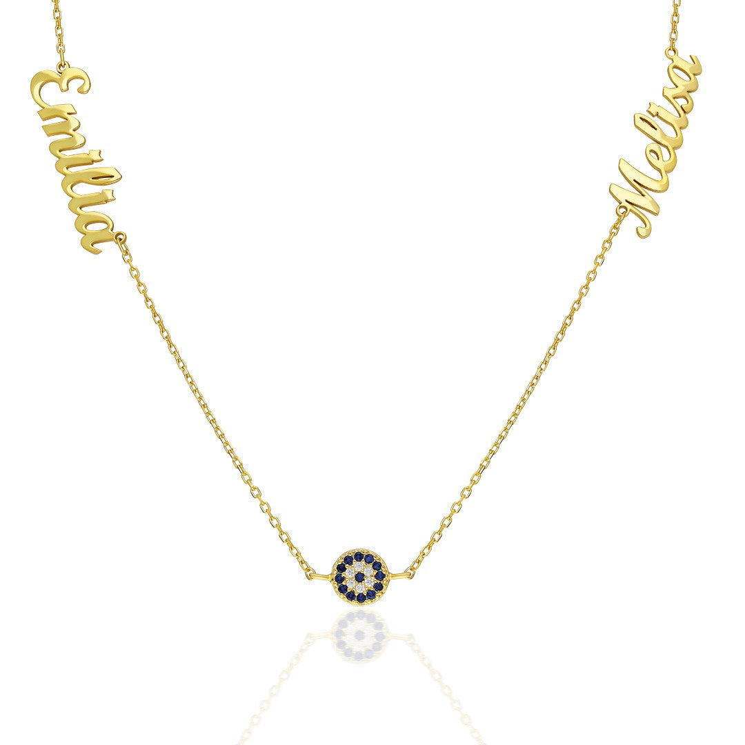 Handwritten Two Name Necklace - 925 Silver