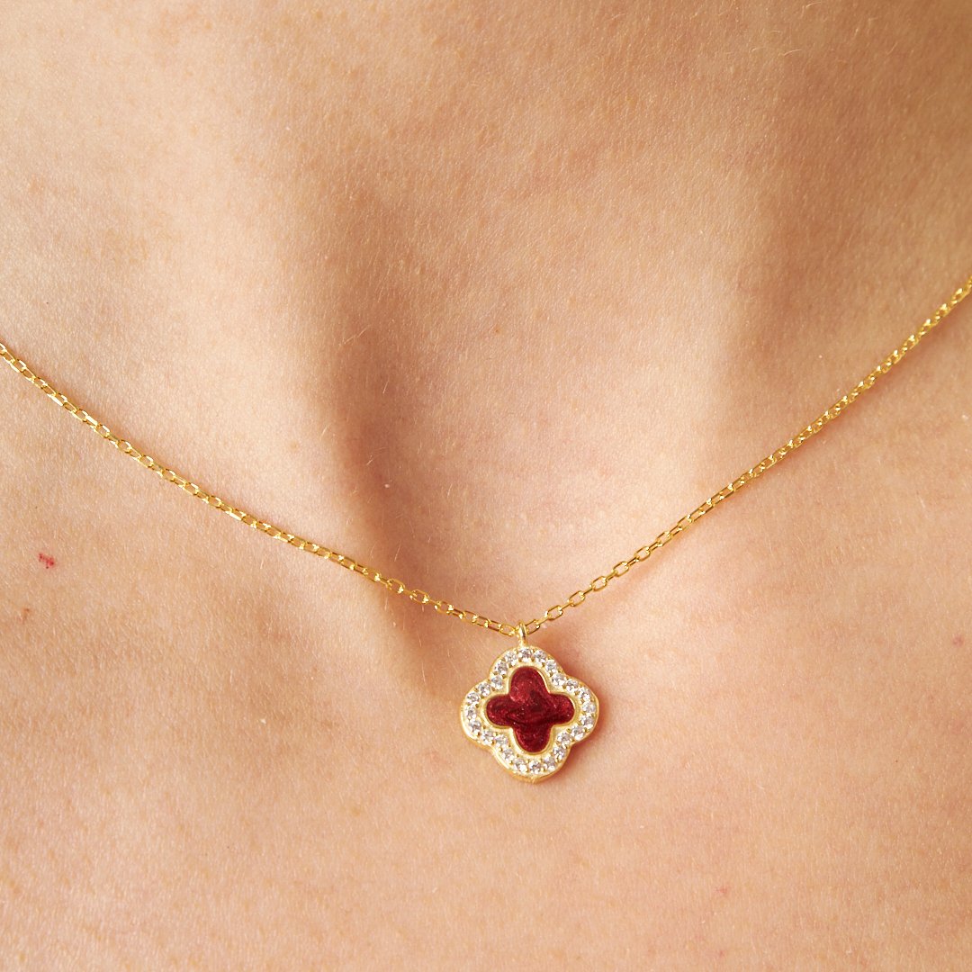 Colorful Four Leaf Clover Set - 925 SILVER