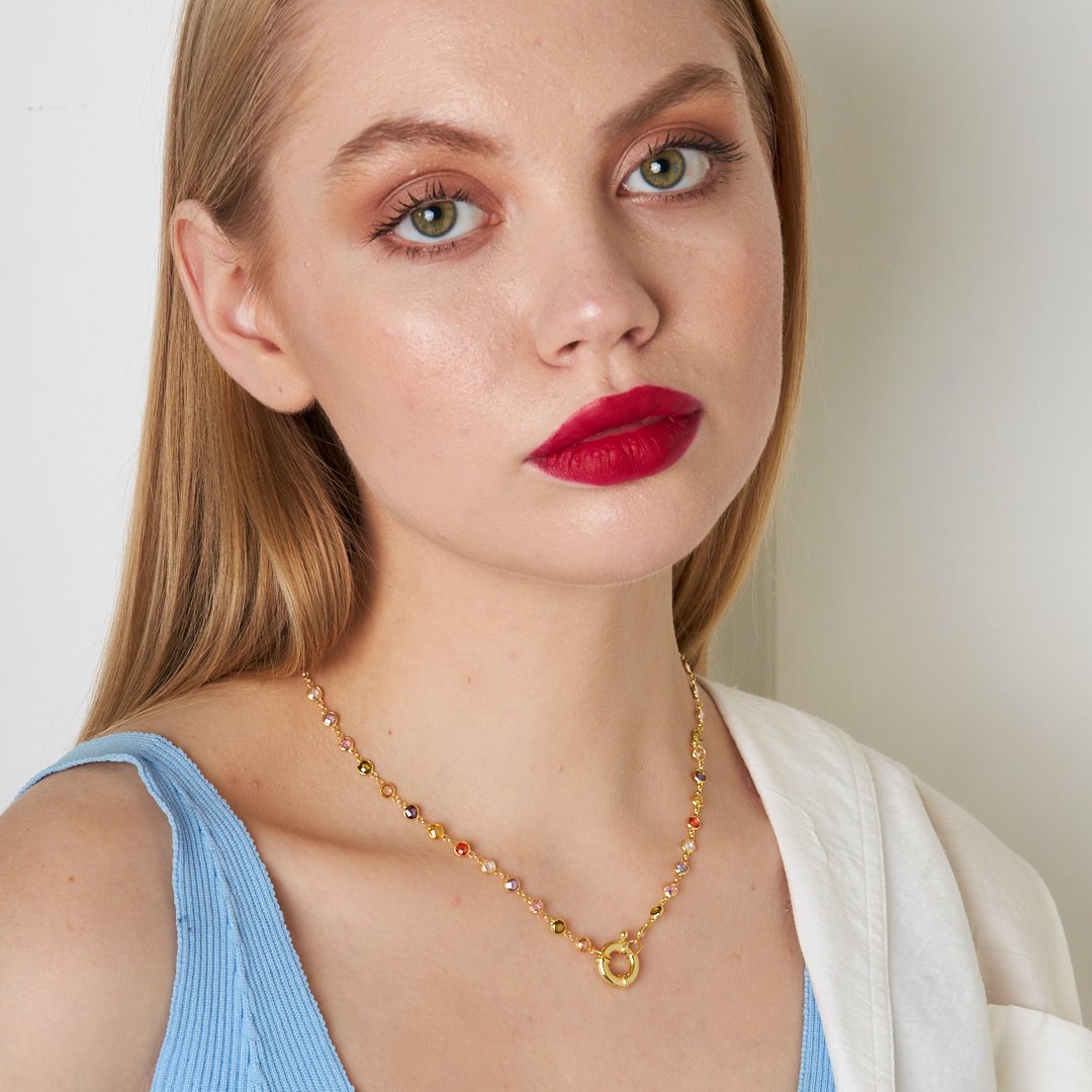 Sailor colored chain necklace - 925 SILVER
