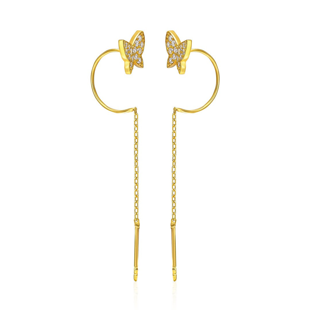 Butterfly Detailed Earrings - 925 SILVER