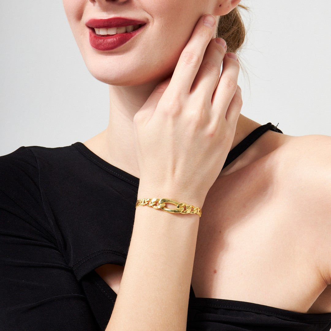 Linked Gourmet Chain Bracelet - 925 SILVER