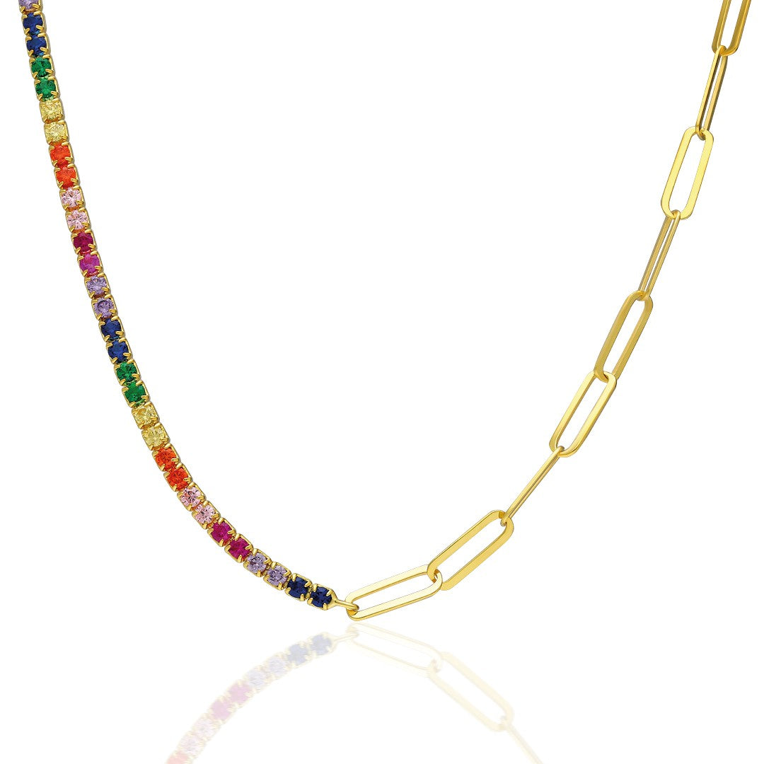 Chained Colored Waterway - 925 SILVER