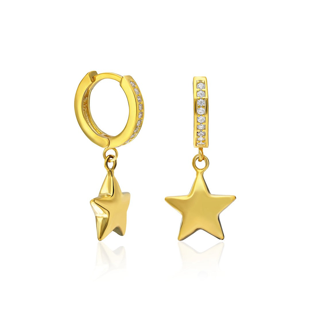 Dangling Star Earrings - 925 SILVER