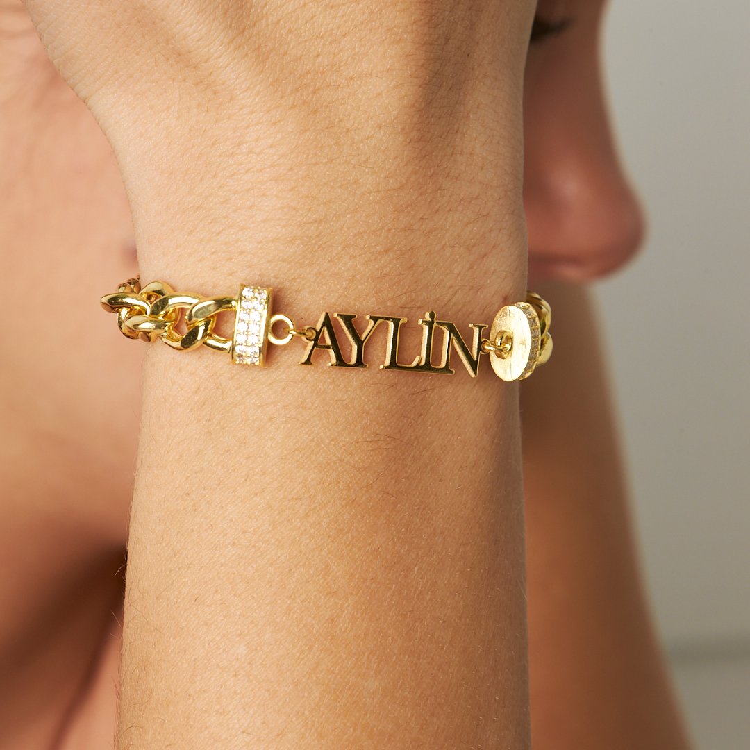 Gourmet Chain Name Bracelet - 925 SILVER