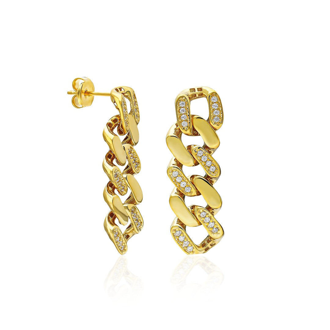 Zircon Stone Gourmet Earrings - 925 SILVER