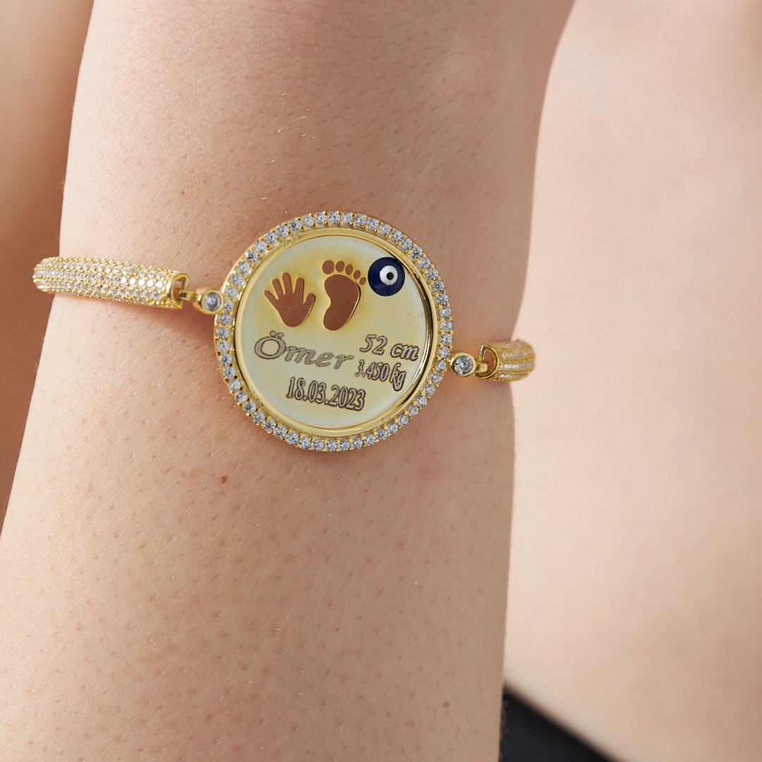 Newborn Set with Stone Plate - 925 SILVER