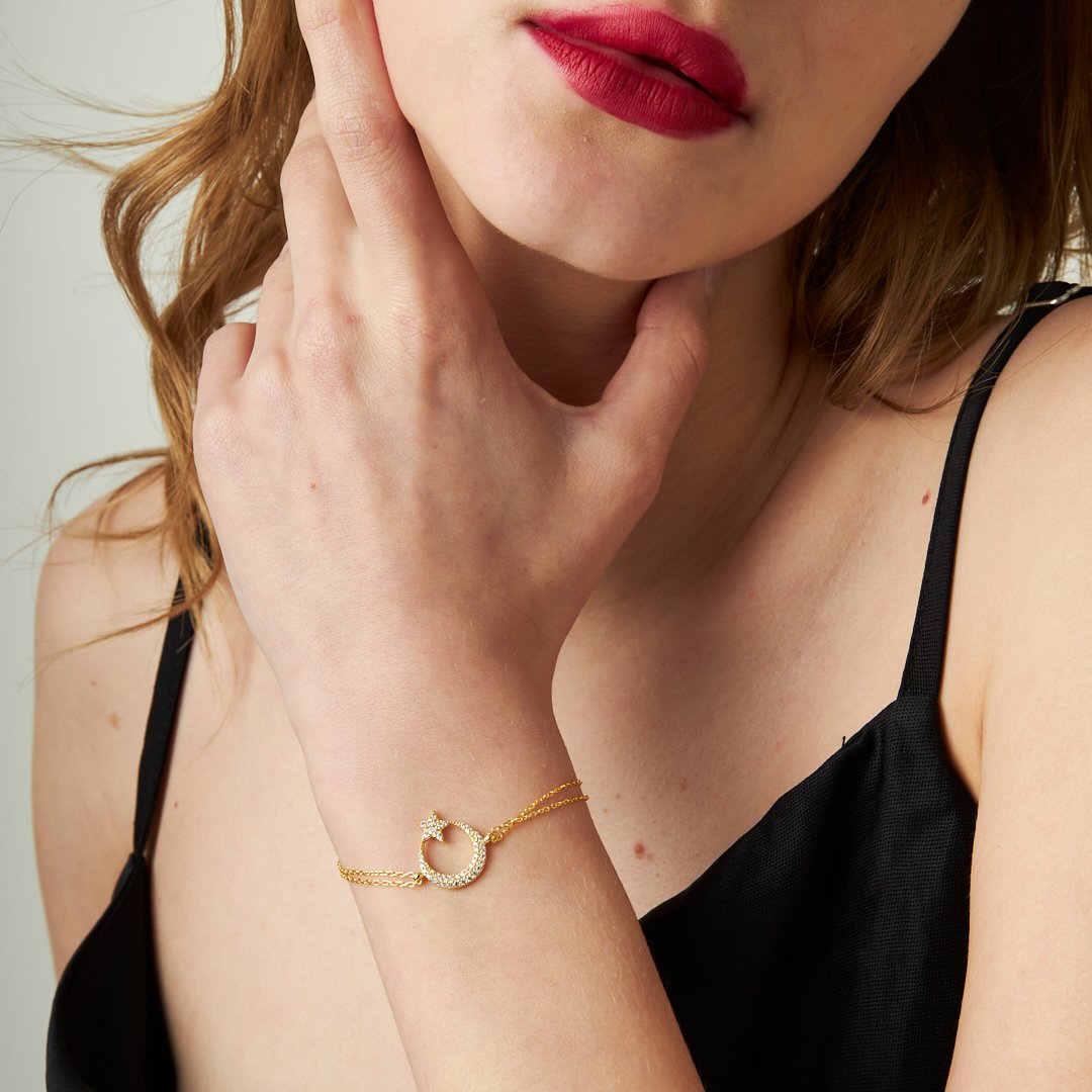 Crescent Star Bracelet - 925 SILVER
