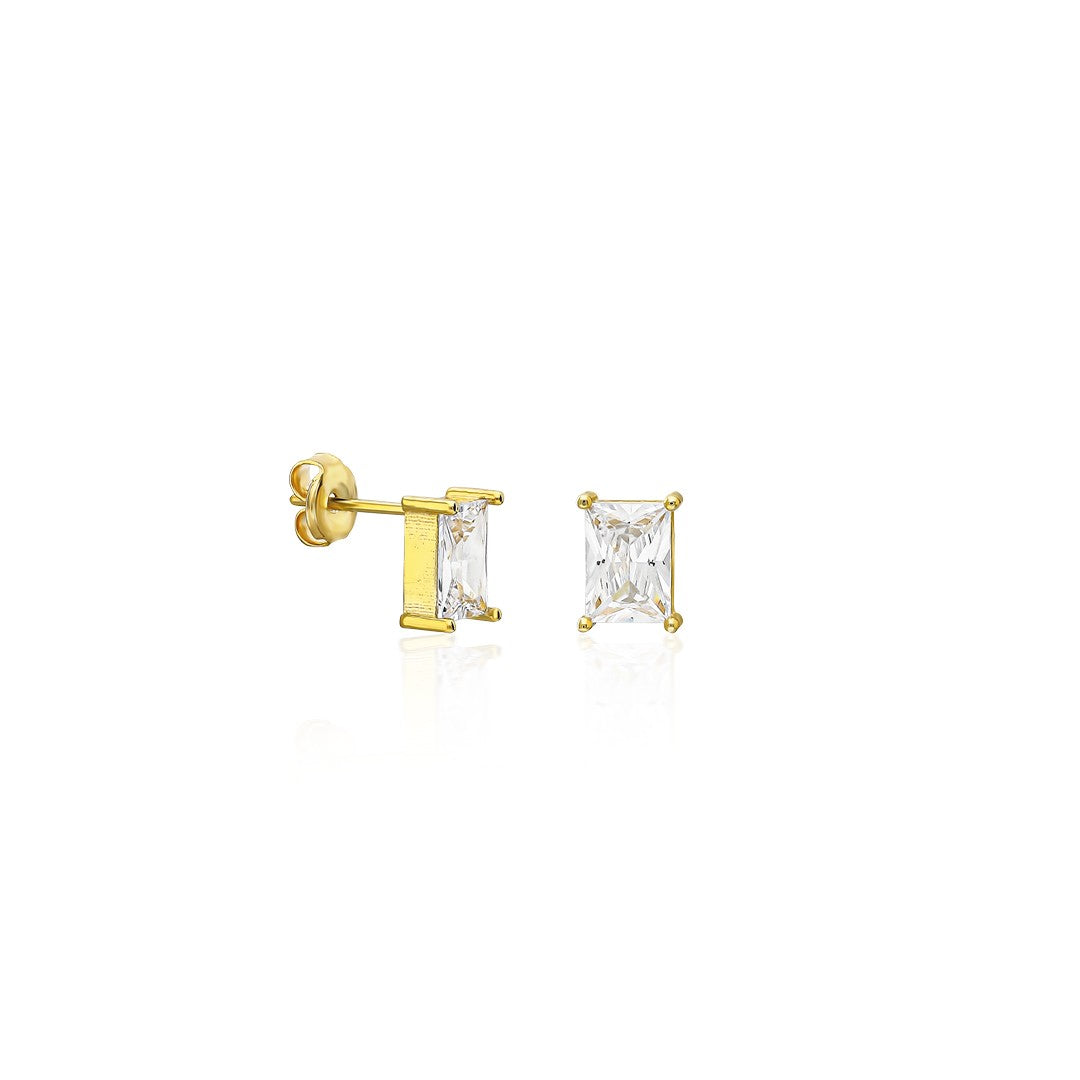 Square Baguette Earrings - 925 Silver