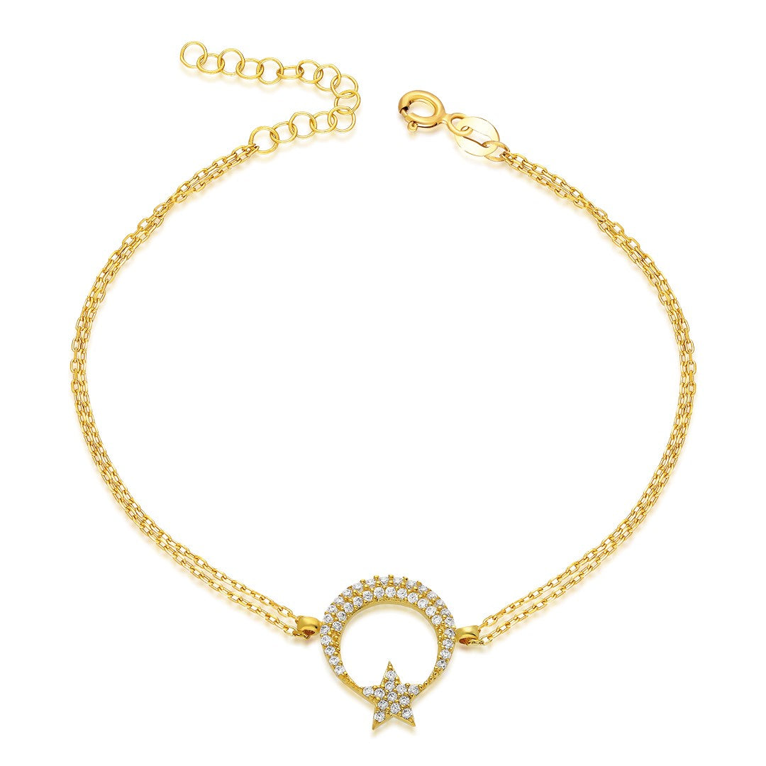 Crescent Star Bracelet - 925 SILVER