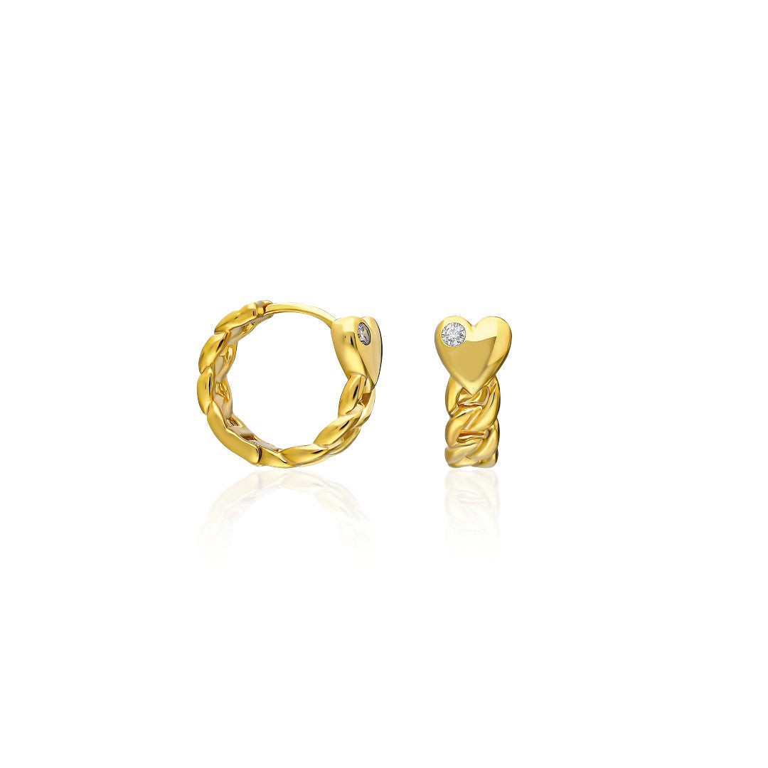 Single Stone Twist Earring - 925 SILVER