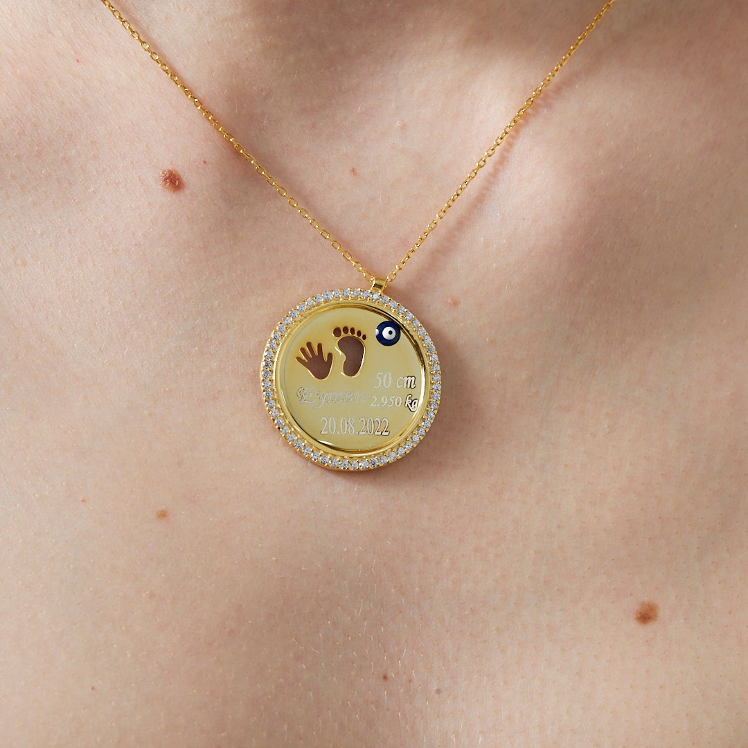 Newborn Set with Stone Plate - 925 SILVER