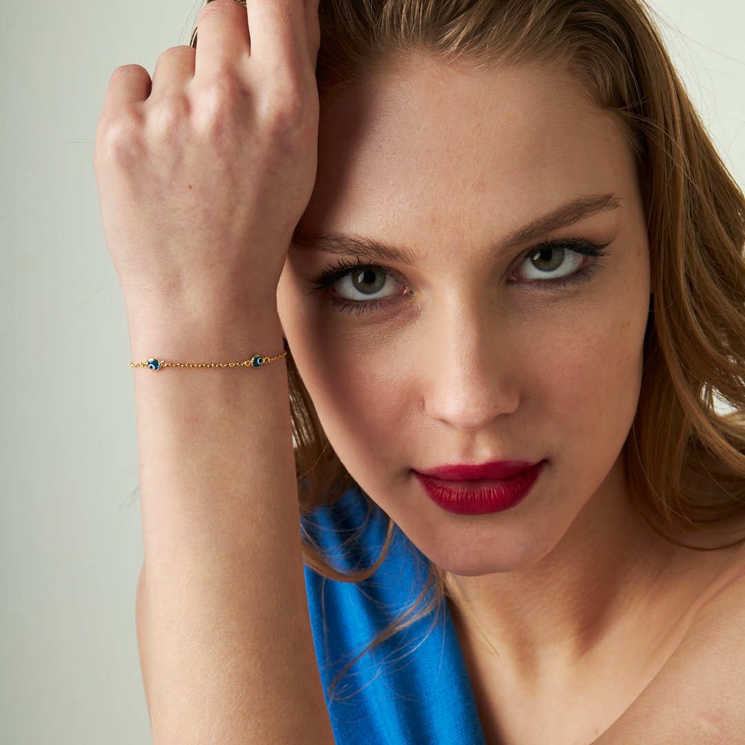 Evil Eye Beaded Bracelet - 925 SILVER