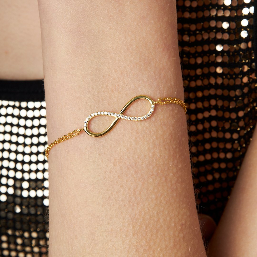 Stone Infinity Bracelet - 925 SILVER