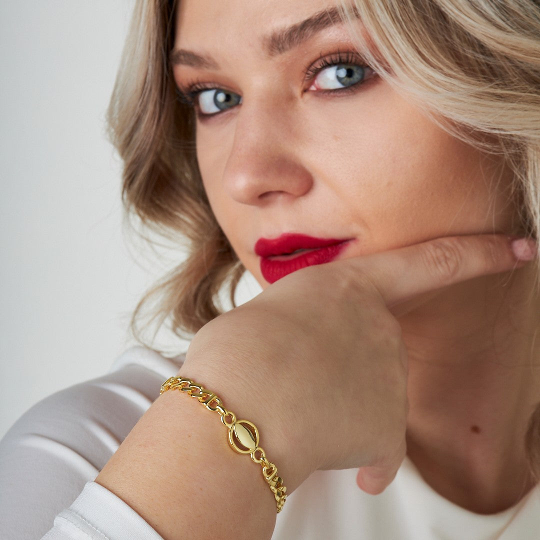 Ring-Shaped Chain Bracelet - 925 SILVER