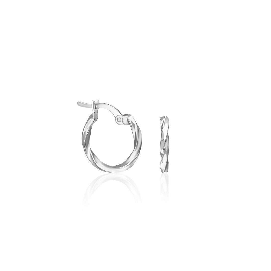 Double Twisted Hoop Earrings 2 - 925 SILVER