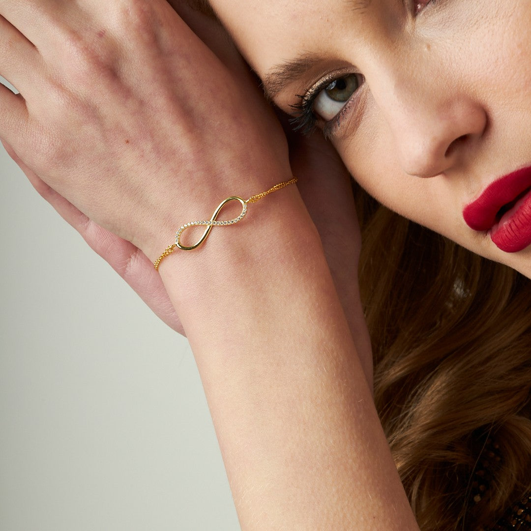 Stone Infinity Bracelet - 925 SILVER